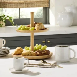 2-Tier Rubberwood Serving Tray - Hearth & Handâ„¢ With Magnolia