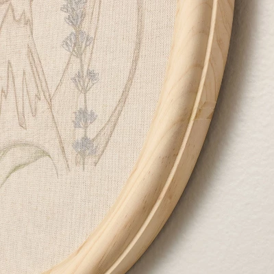 17"x13" Embroidered Oval Framed Wall Art - Hearth & Hand™ With Magnolia 2 17"x13" Embroidered Oval Framed Wall Art - Hearth & Hand™ With Magnolia - Image 2