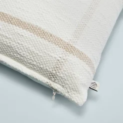 12"x30" Open Grid Lines Lumbar Throw Pillow Cream/Taupe - Hearth & Hand™ With Magnolia -Hearth & Hand With Magnolia Shop GUEST cca4d0e7 7a26 469b 8704 00e59eb960cf