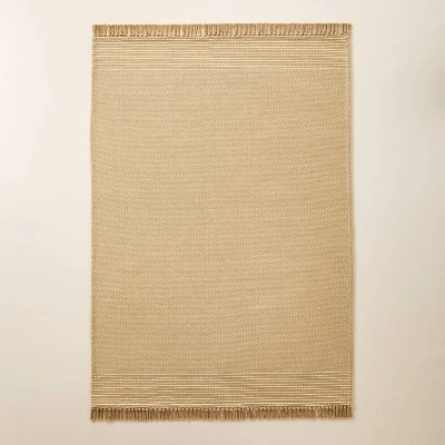 Patterned Border Stripe Area Rug Khaki - Hearth & Hand™ With Magnolia 6 Patterned Border Stripe Area Rug Khaki - Hearth & Hand™ With Magnolia - Image 6