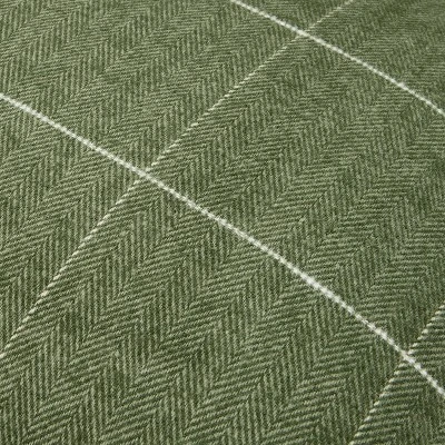 14"x36" Windowpane Plaid Oblong Bed Pillow Dark Green - Hearth & Hand™ With Magnolia 3 14"x36" Windowpane Plaid Oblong Bed Pillow Dark Green - Hearth & Hand™ With Magnolia - Image 3
