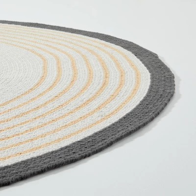 Oval 5' X 7' Border Stripe Braided Area Rug Neutral - Hearth & Hand™ With Magnolia 2 Oval 5' X 7' Border Stripe Braided Area Rug Neutral - Hearth & Hand™ With Magnolia - Image 2
