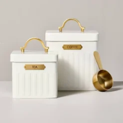Metal Coffee Tin With Scooper Cream/Brass - Hearth & Hand™ With Magnolia -Hearth & Hand With Magnolia Shop GUEST dbe7d9c0 cdda 461a a90b 6e64fc48b5b7 1