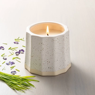 Wide Fluted Speckled Ceramic Pampas Jar Candle Tonal Cream 11oz - Hearth & Hand™ With Magnolia 1 Wide Fluted Speckled Ceramic Pampas Jar Candle Tonal Cream 11oz - Hearth & Hand™ With Magnolia