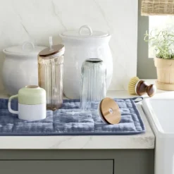 18"x24" Cotton Dish Drying Mat Blue - Hearth & Handâ„¢ With Magnolia