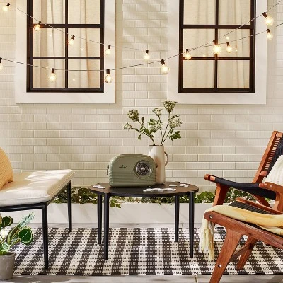 10ct Incandescent Indoor/Outdoor Orb String Lights Black/White - Hearth & Hand™ With Magnolia 2 10ct Incandescent Indoor/Outdoor Orb String Lights Black/White - Hearth & Hand™ With Magnolia - Image 2