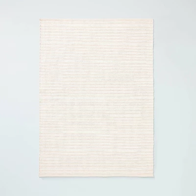 Textured Stripe Indoor/Outdoor Woven Area Rug Beige/Cream - Hearth & Hand™ With Magnolia 5 Textured Stripe Indoor/Outdoor Woven Area Rug Beige/Cream - Hearth & Hand™ With Magnolia - Image 5